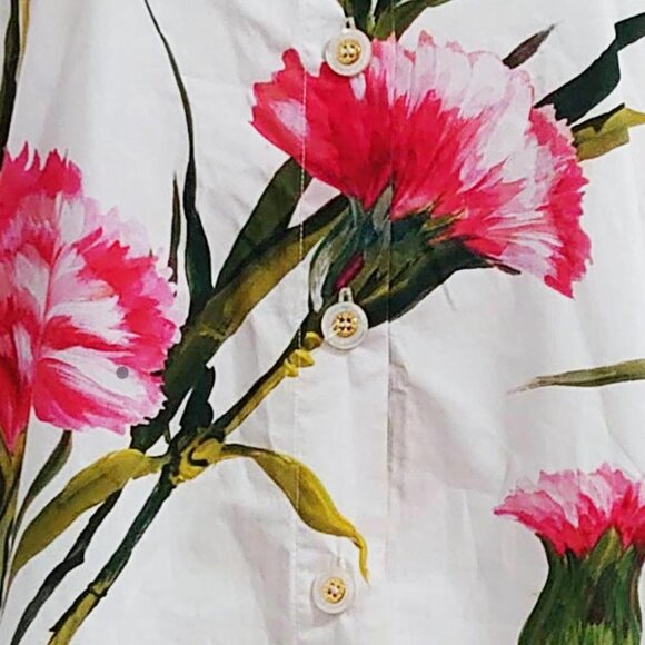 Dolce & Gabbana Floral Print Button Down Cotton Blouse - Picture 7 of 11